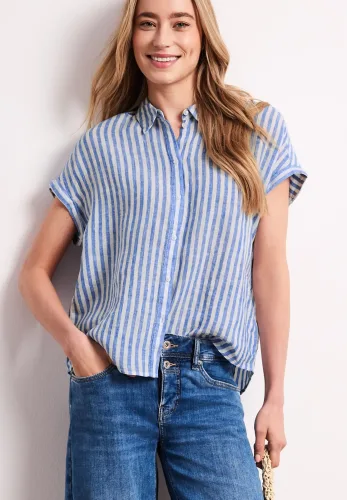 Street One, Dropped Shoulder Bluse aus Leinen
