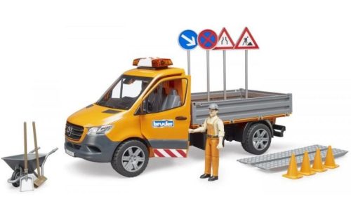 BRUDER MB Sprinter Kommunal mit Fahrer, Light- und Sound-Modul und Zubehör