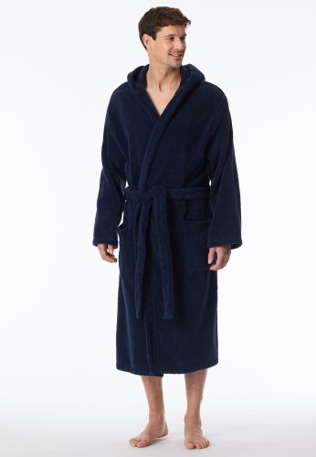Schiesser - Essentials - Bademantel, für Herren, Dunkelblau, Größe M