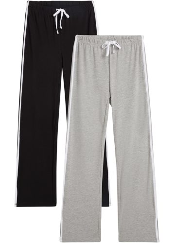 bonprix Jerseyhose Gummizugbund mit Bindeband, kontrastfarbiger Seitenstreifen
