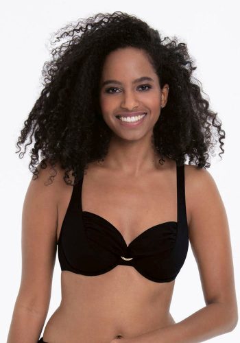 Rosa Faia, Rosa Faia Bügel-Bandeau-Bikini-Top, mit schöner Raffung und Zierring vorn