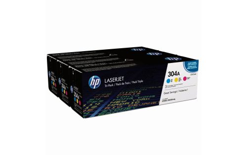 HP, HP Toner Tri-Pack 304A CMY CF372AM Color LaserJet CP2025 2800 S.