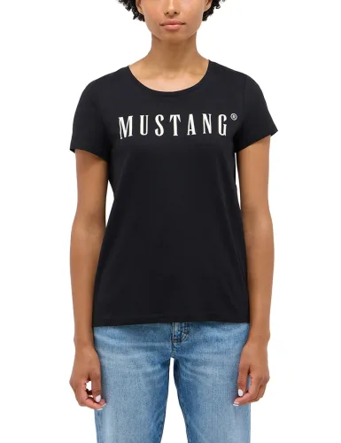 Mustang, MUSTANG Rundhalsshirt "ALMA" mit Logo Print