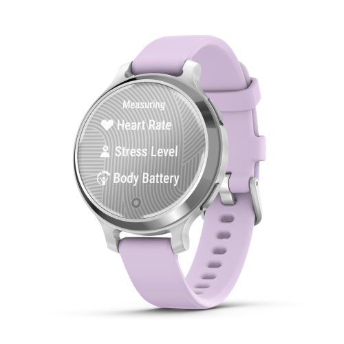Garmin, GARMIN Lily 2 Active Smartwatch Eloxiertes Aluminium Silikon, 110 - 175 mm, Silver/Jasmine Purple
