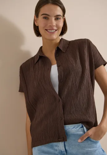 cecil, Dropped Shoulder Hemdbluse in Unifarbe