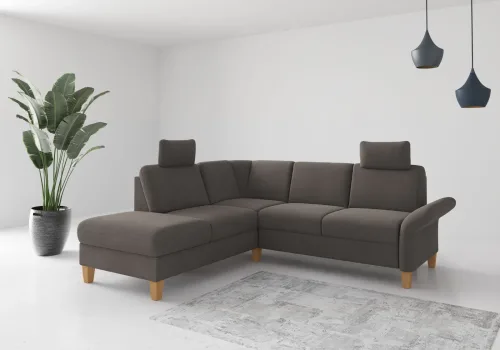 home affaire, Home affaire Ecksofa "Rochelle, L-Form" wahlweise mit Armteilverstellung, Bettfunktion und Bettkasten