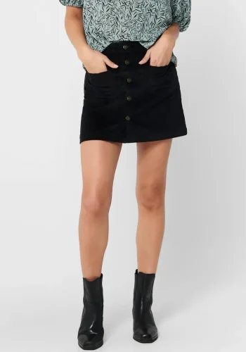 Only, Only Amazing Global Cord-Minirock - Black S Damen