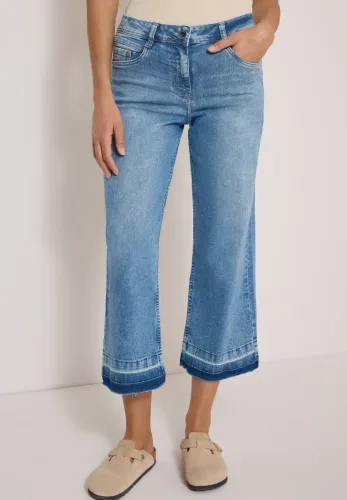 cecil, Straight Leg Jeans mit frasigem Saum