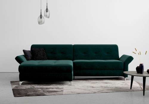 INOSIGN Ecksofa »Maredo«, Federkern, wahlweise auch mit Kopfteil- und Armlehnverstellung, auch mit motorischem Vorziehseitz und Bettkasten