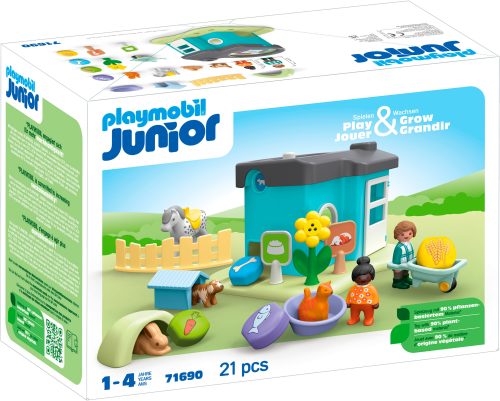 PLAYMOBIL, 71690 Junior: Tierpension mit Futterspender, Konstruktionsspielzeug