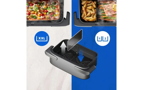 Philips, Philips NA565/92 Steam Airfryer Megabasket 9.5L Fritteuse – Airfryer - Friteuse – schwarz / silber