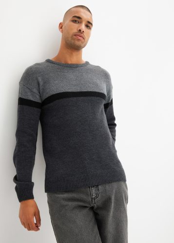 bonprix Strickpullover mit Rundhalsausschnitt, Regular Fit, im colorblocking Look