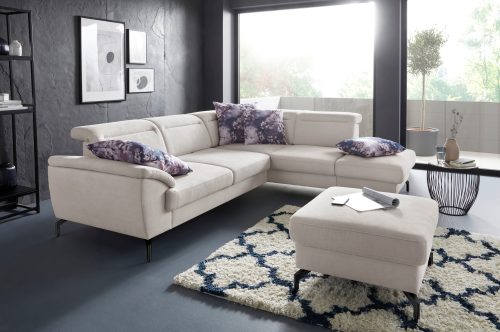 sit&more Ecksofa, 15 cm Fusshöhe, inklusive Sitztiefenverstellung, wahlweise Kopfteilverstellung, wahlweise in 2 unterschiedlichen Fussfarben