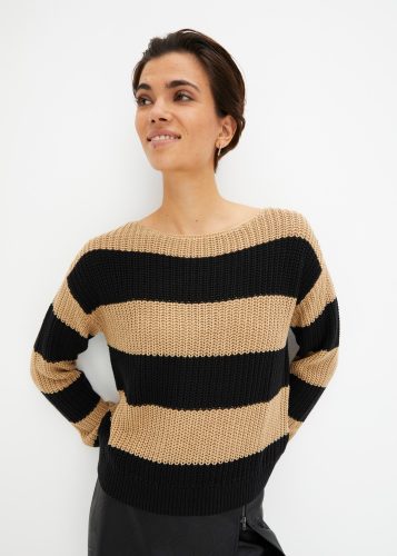 bonprix Strickpullover mit hohem Baumwollanteil, mit U-Boot Ausschnitt, bequem