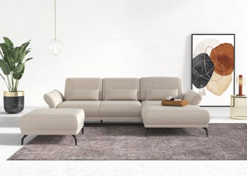 INOSIGN, INOSIGN Ecksofa »Coco«, wahlweise mit Sitztiefen, Armteil- und Kopfteilverstellungim Cord, mit Füssen 15 cm hoch