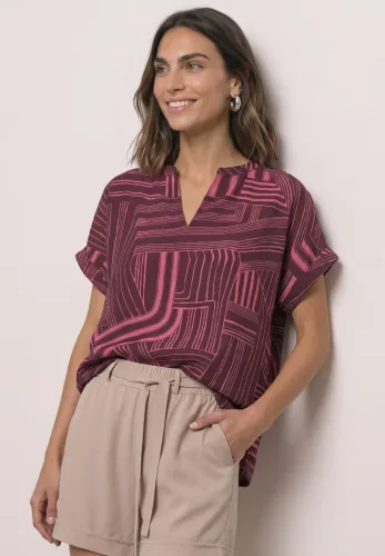 Street One, Dropped Shoulder Shirt mit Split Neck