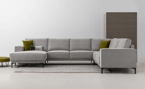 Goodproduct, GOODproduct Wohnlandschaft "OLAND U-Form, XXL, B: 342 cm, Skandi-Design" Skandi-Design in Struktur, Flachgewebe, Luxus-Microfaser, Boucle