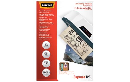 Fellowes, FELLOWES Laminierfolien Capture125g A4 5328901 kleb. 100 St&uuml;ck
