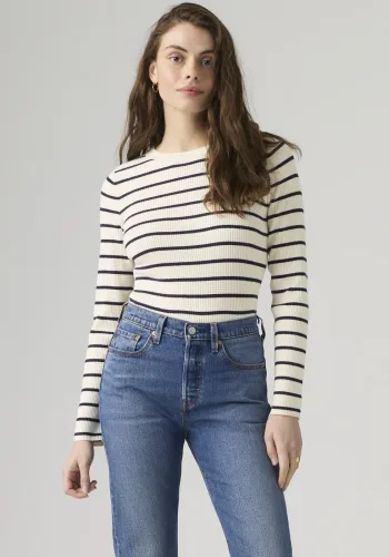 Levi's®, Levis Rundhalspullover "RIB CREW SWEATER" Geripptes Strickmuster
