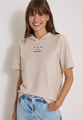 Cecil Kapuzenshirt in Slub-Yarn-Optik, mit Print, Baumwollmix