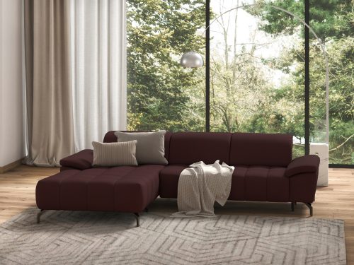 sit&more Ecksofa »Cool«, wahlweise mit Kopfteilverstellung und Vorziehsitz, motorisch, mit schwarzen Füssen