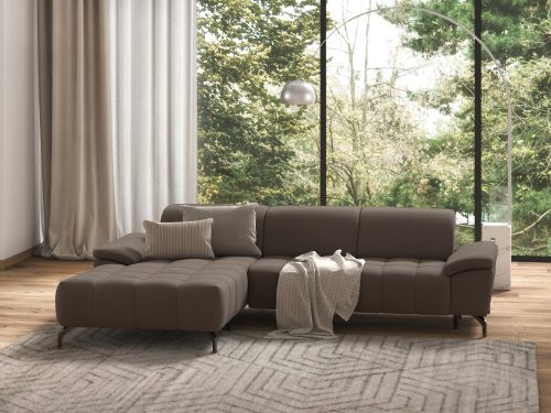 sit&more Ecksofa »Cool«, wahlweise mit Kopfteilverstellung und Vorziehsitz, motorisch, mit schwarzen Füssen