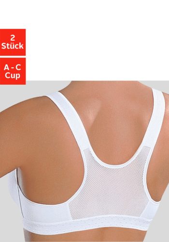 petite fleur Sport-BH Packung, ohne Bügel, aus weicher Baumwoll-Qualität, ideal für Yoga