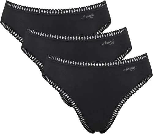 Sloggi, sloggi Slip "GO Crush" mit Spitzendetails, Multipack, hoher Beinausschnitt