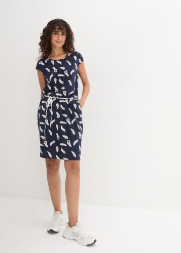 bonprix Shirtkleid mit elastischen Bündchen in der Taille, Loose Fit, mit Kurzarm