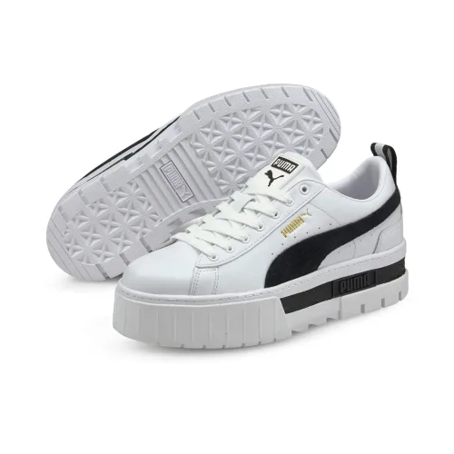 Puma, Puma Mayze Plateau Sneaker - Weiss + Schwarz EU37 Damen
