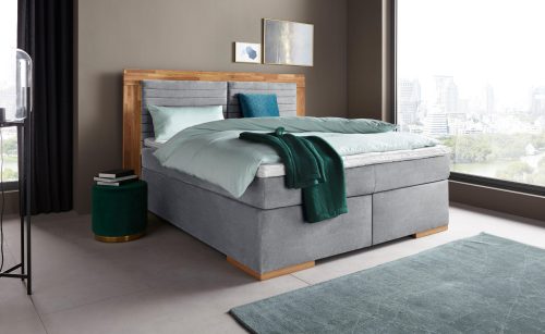 Places of Style Boxspringbett »Cup«, mit Massivholzrahmen, mit Topper, in 2 Härtegraden, in 3 Breiten