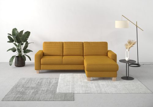 Home affaire Ecksofa »Summer«, mit Recamiere, mit oder ohne Bettfunktion und Bettkasten, Cord-Bezug