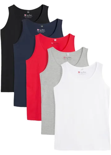 bonprix, bonprix Long-Top (5er-Pack)rot 56Damen