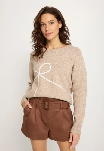 Lascana, LASCANA Strickpullover mit Schleifen-Applikation vorne, casual