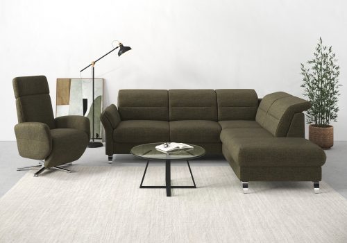 sit&more Ecksofa »Grenoble«, inklusive Federkern, wahlweise mit Bettfunktion, Stauraum, Armteilverstellung und Kopfteilverstellung