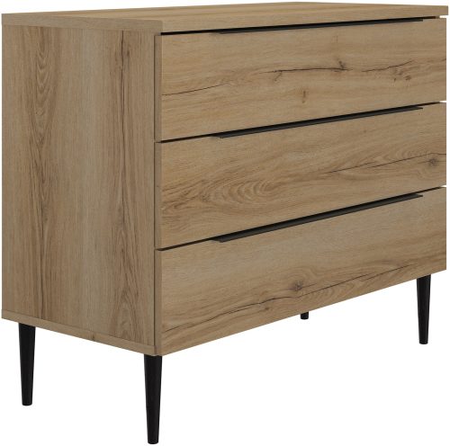 undefined, Kommode LUCIAN 3 Schubladen 45x95x78cm eiche