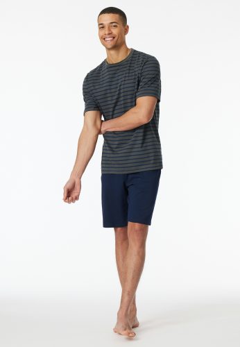 Schiesser -  Pyjama Schlafanzug  - Casual Essentials, für Herren, Anthrazit, Größe 60