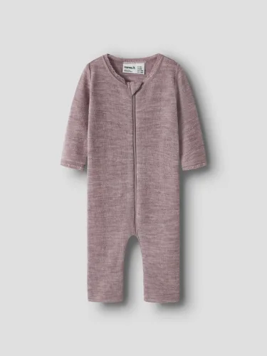 Name It, Name It Schlafanzug "NBFWANG WOOL NEEDLE NIGHTSUIT SOLID NOOS" Wolle