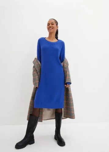 bonprix, bonprix Strickkleid Oversize-Rippstrick, bequeme Passform, seitliche Schlitze