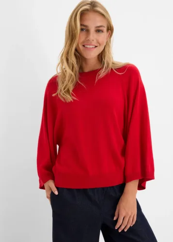 bonprix, bonprix Oversized Feinstrickpulloverrot 36Damen