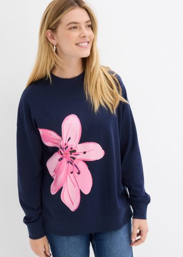 bonprix Sweatshirt, Oversize-Passform, mit grossem Blumendruck