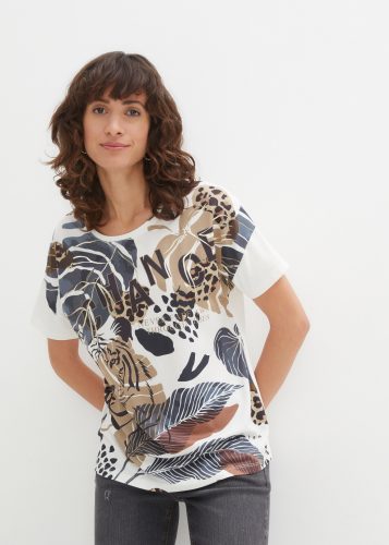 bonprix T-Shirt Loose Fit Passform, Kurzarm, mit Foilprint