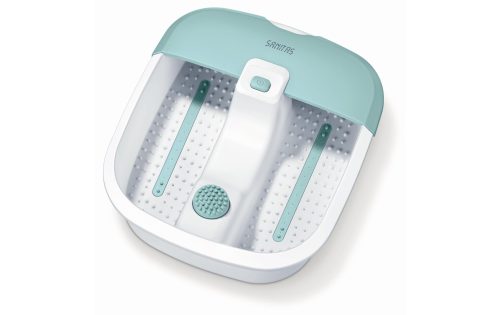 Sanitas, Sanitas Fussbad "SFB 07 mit Vibrations- und Sprudelmassage, sowie Wassertemperierung" Abnehmbarer Spritzschutz, rutschfeste Gummifüsse, mit Massageaufsatz