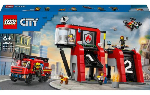 LEGO, 60414 Feuerwehrstation mit Drehleiterfahrzeug Multicolor