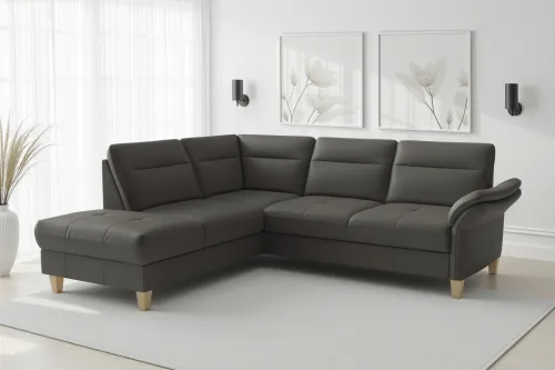 Sit & More, sit&more Ecksofa "Pamela L-Form, Leder, B: 218 cm" optional Armteilverstellung, Bettfunktion & Bettkasten