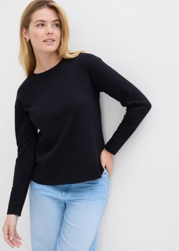 bonprix Langarmshirt aus schwerer Baumwolle, weiches Obermaterial