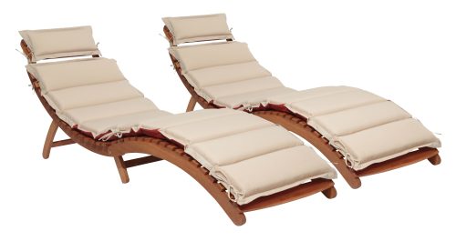 undefined, Gartenliege »Havanna«, (2er Set), Eukalyptusholz, inkl. Wendeauflage