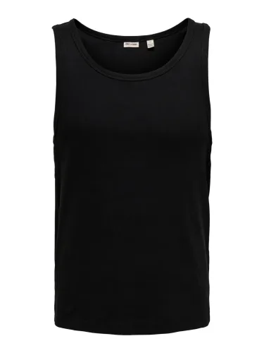 Only & Sons, Only & Sons ONSTANNER geripptes Tanktop - Black S Herren