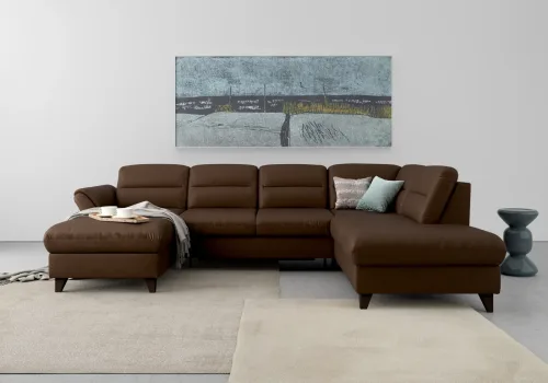 Sit & More, sit&more Wohnlandschaft "Mellum U-Form" Federkern, wahlweise mit Bettfunktion, Stauraum und Armteilfunktion