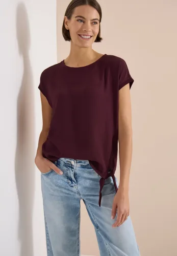 cecil, Bluse mit Rundhals und Knotendetail